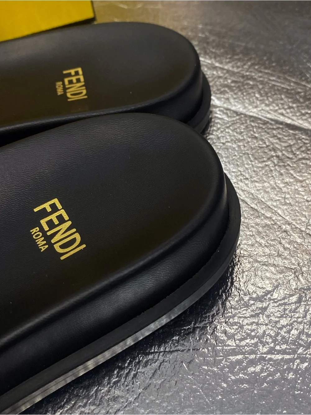 Fendi Brown Monogram Scrunch Slide Sandals